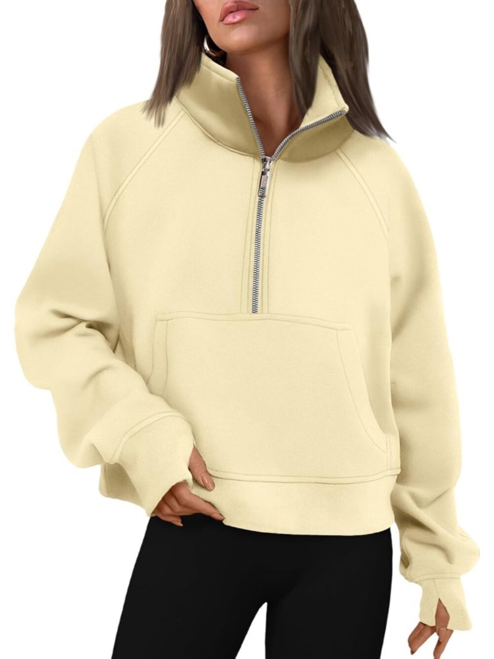 Womens Sweatshirts Half Zip Fleece Pullover Fall Outfits